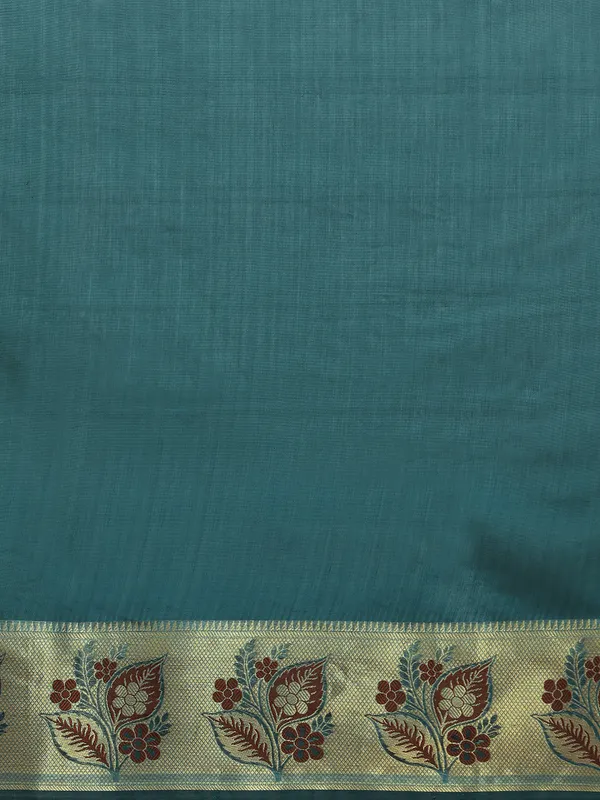 Petrol_Blue_Cotton_Silk_Saree